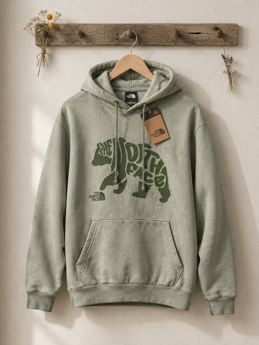 NWT The North Face TNF Evo Bear Text Hoodie | Slate Moss | Medium